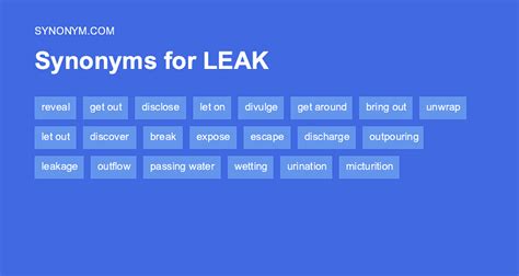 leaked synonym|another word for leakage.